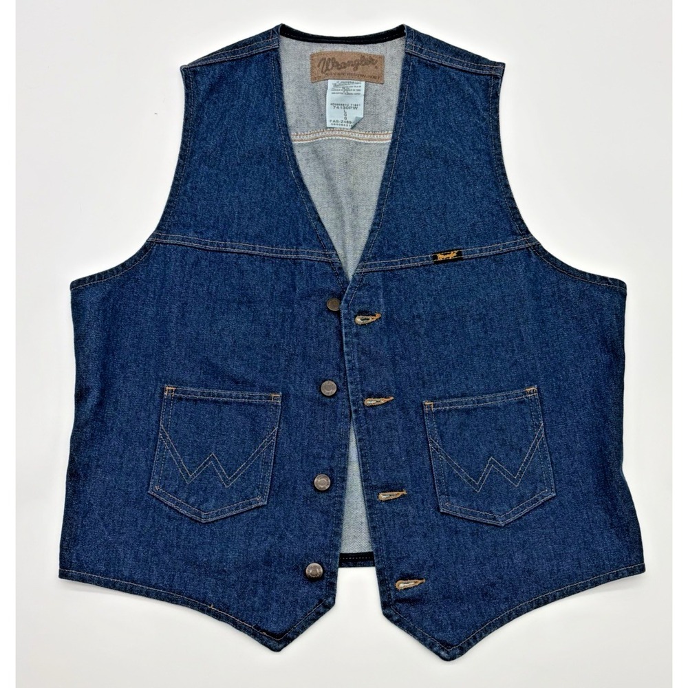 Vintage Wrangler Denim Vest Western Men's Large